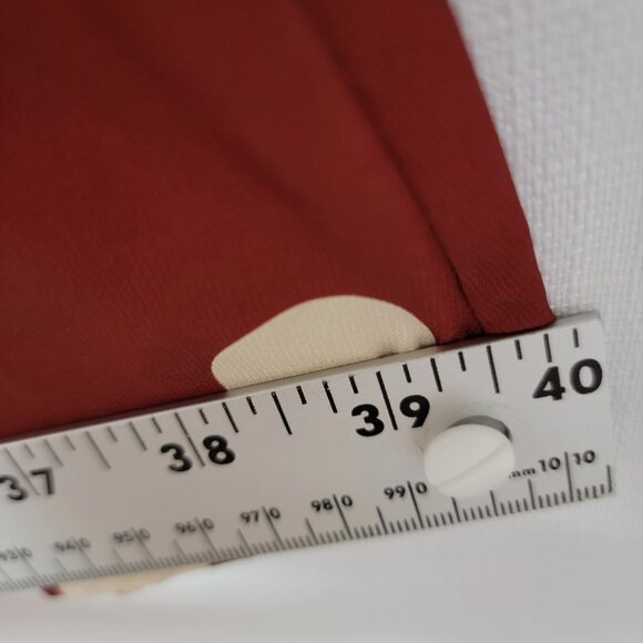 Jade By Jane Womens Pleated Skirt Sz 2X Knee Length Rust & Cream Vintage USA - Picture 7 of 8